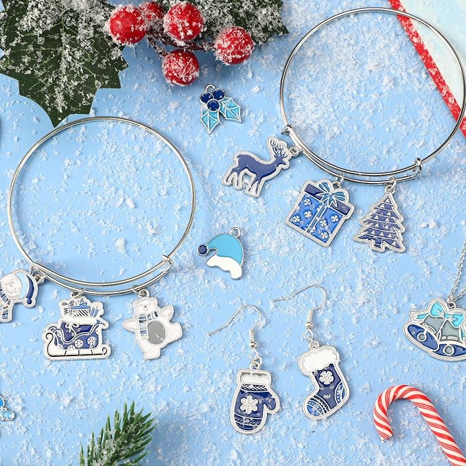 MARFOREVER 40Pcs/20 Pairs Winter Charms Christmas Charms - Image 2