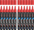 Overseas 12 Pack Red Acrylic Paint Pens Permanent Markers, Medium Tip | by Overseas