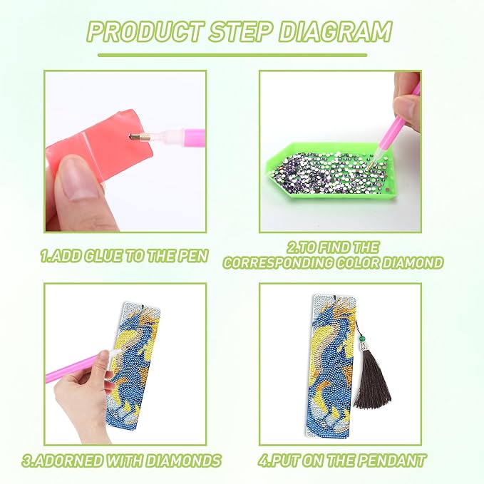 6 Pcs Dragon Diamond Art Bookmarks - Image 5