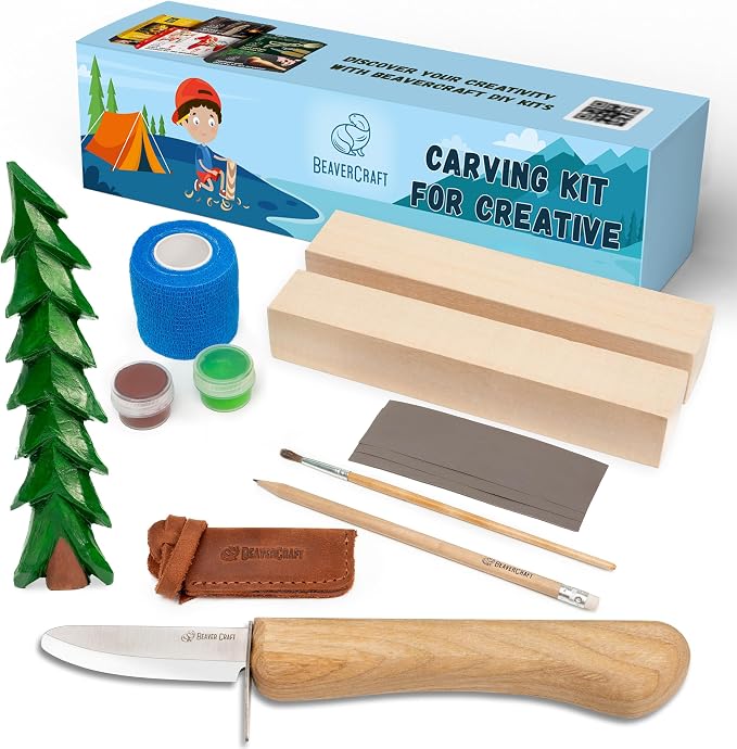 BeaverCraft Wood Carving Kit for Kids & Beginner DIY08 by BeaverCraft