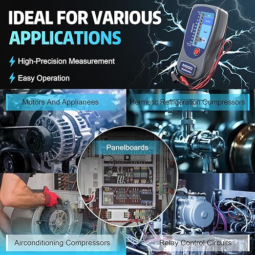 M500 Megohmmeter, Compatible with Supco M500 Megohmmeter, 500 Volts Megohmmeter, M500 Megger Tester Measures Up to 1000 Megohms, Ideal for HVAC Compressor Tester and Home Improvement Use