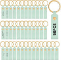 Wavyknot 50 Pcs PU Leather Keychain Blanks Bulk Laser Engraving Blanks Keychain by Wavyknot