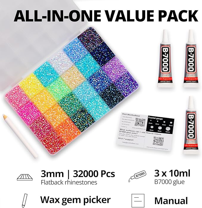 33000Pcs 3mm Rainbow Jelly Rhinestones Gems - Image 2