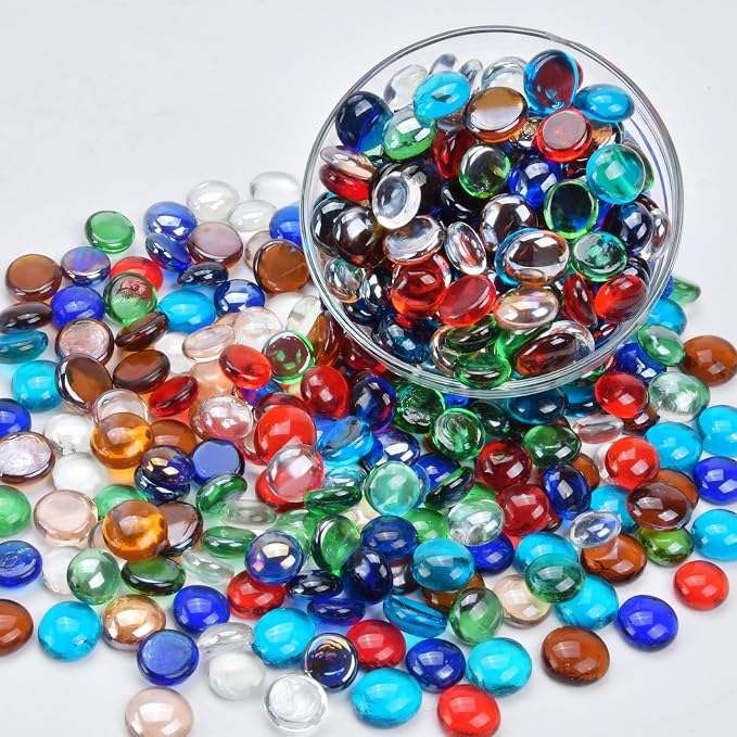 2LB Mixed Color Flat Glass Marbles - Image 7
