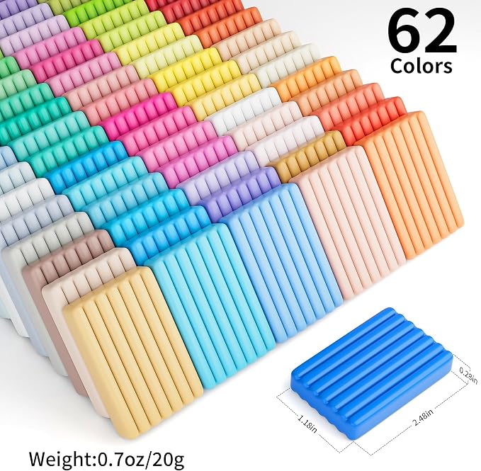 Aestd-ST Polymer Clay 62 Colors, Oven Bake Modeling Clay - Image 2