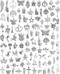 JIALEEY Wholesale Bulk Lots Jewelry Making Silver Charms Mixed Smooth Tibetan by JIALEEY