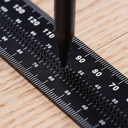 Precision Square Ruler for Measuring and Marking - Aluminum Steel Framing Tool for Professional Carpentry Use (300mm)