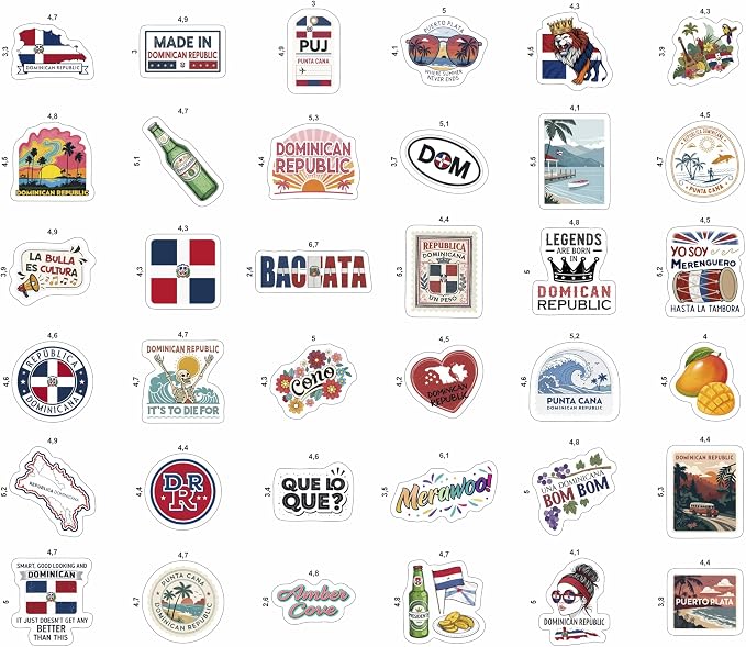 100Pcs Dominican Republic Stickers - Image 4