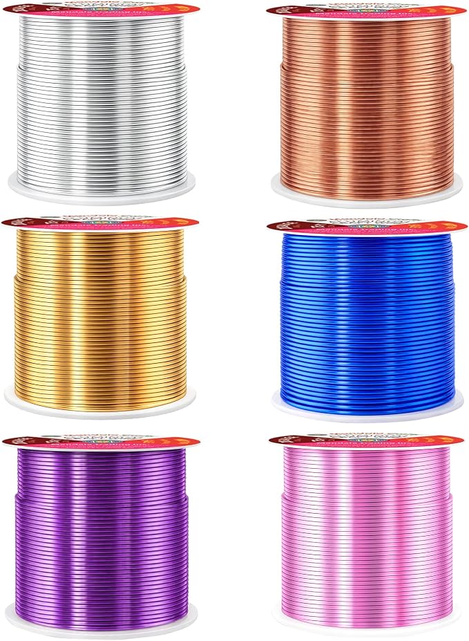 Mandala Crafts 20 GA Gold Blue Purple Assorted Anodized Aluminum Craft Wire | - Image 2