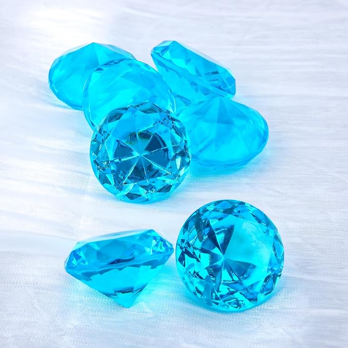Niceup 26PCS Blue Fake Diamonds Gem Toys, 1.5in Pool Diving Gems Acrylic - Image 2