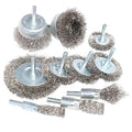 10PCS Professional Wire Wheel Brush Set, Stainless Steel Cup Wire Brush for Drill with 1/4 Inch Shank, Wire Brushes for Cleaning Rust Removal, Corrosion & Scrub Surfaces