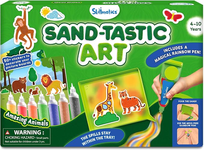 Skillmatics Sand Art Activity – Mess-Controlled DIY Animal Craft Kit | Creative by Skillmatics