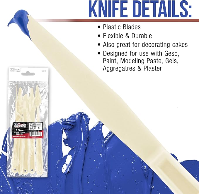U.S. Art Supply 5-Piece Plastic Palette Knife Set - Image 5