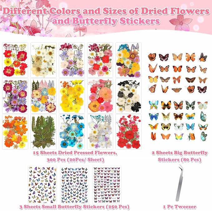 630 Pcs Dried Pressed Flowers - Image 6