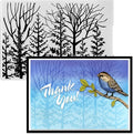 3D Textured Embossing Folders for Card Making, Forests Trees Plastic Embossing by Estivaux