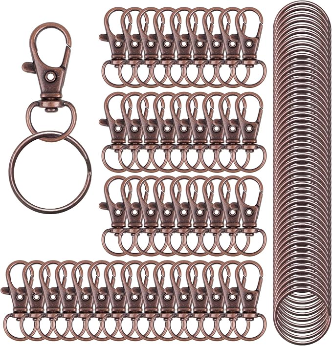 HXSEMAYIG 100PCS Keychain Hooks by HXSEMAYIG