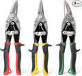 HURRICANE 3 pc Aviation Tin Snips Set, Metal Cutter Shear for Cut Sheet Metal, Chrome Vanadium Steel, Straight Left and Right, Ergonomical TyreGrip Handle with Hang Hole and Safety Latch