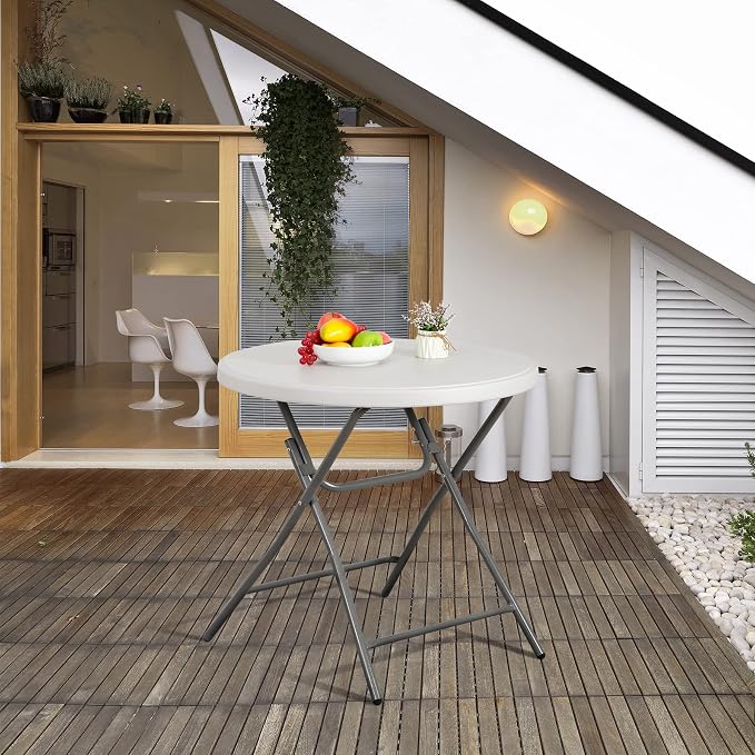 SUPER DEAL 32in Cocktail Table, Indoor Outdoor Portable High Top Table - Image 9