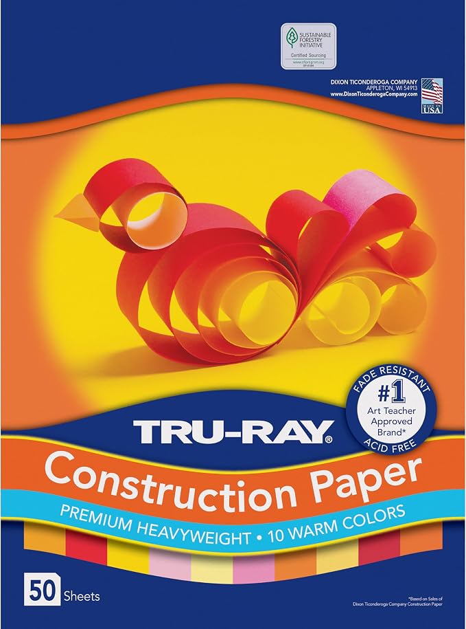 Tru-Ray Construction Paper 9x12" Warm Color Assortment by Tru-Ray%C2%AE