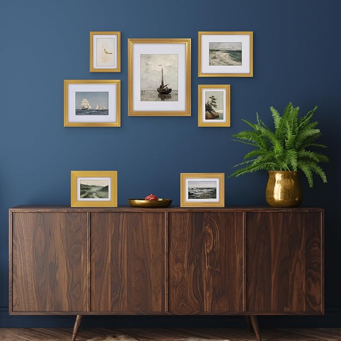 Americanflat Set of 10 Vintage Gold Frames - Image 5