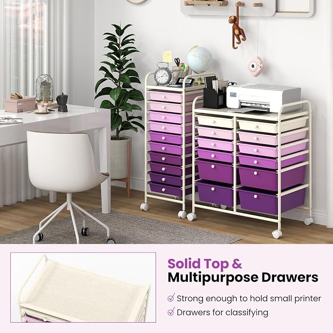 BECOMFORT 12-Drawer Rolling Cart - Image 6