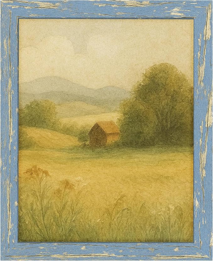 puthiac 8x10 Rustic Farmhouse Picture Frame, Denim Blue, 1 Pack | Distressed by PUTHIAC