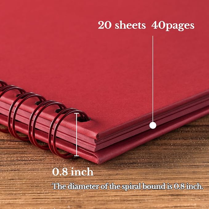 potricher 12 x 12 Inch DIY Scrapbook Album 40 Pages Hardcover Kraft Paper Scrap - Image 4