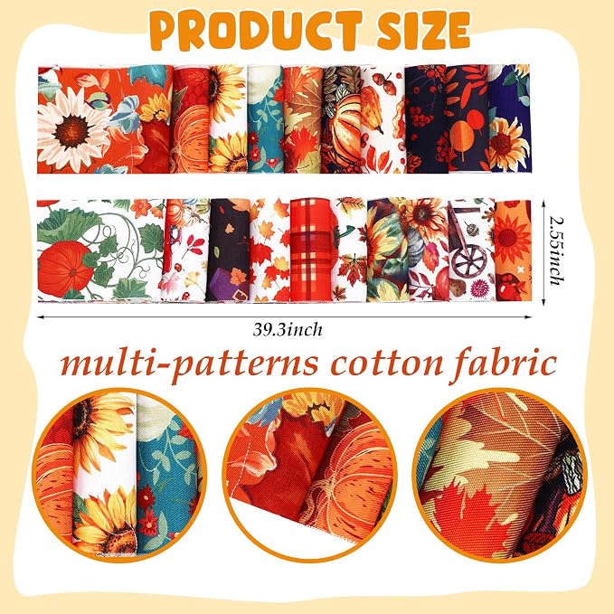 Hosuly 40 Pcs Fall Jelly Fabric - Image 3