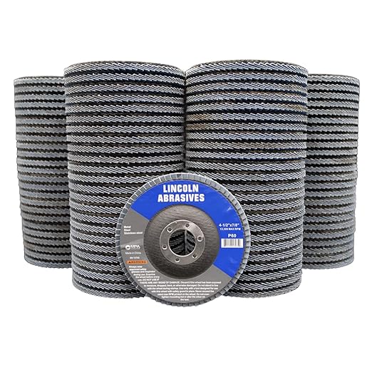 100 Pack Flap Discs 60 Grit 4.5" x 7/8" Sanding Wheels