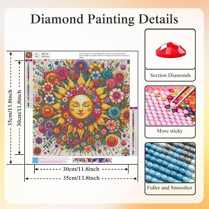 CHWGLFGG 5D Sun Face Diamond Painting Kits - Image 5