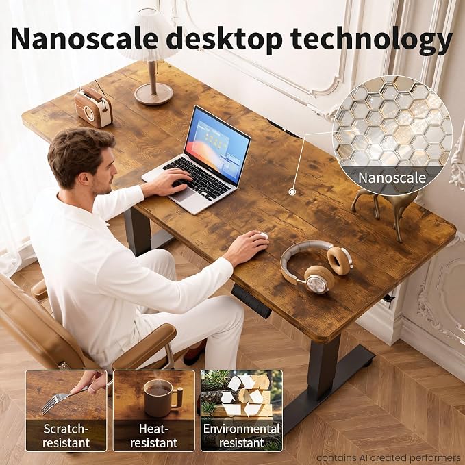 Veken 55 Inch Large Electric Standing Desk, Gaming Table, Suit students - Image 8