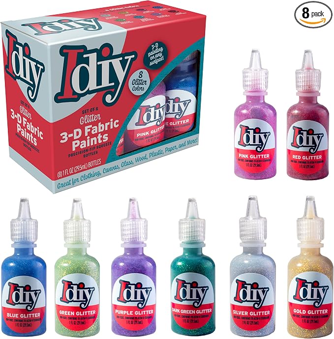 IDIY Glitter Fabric Paint Set by SCSDirect