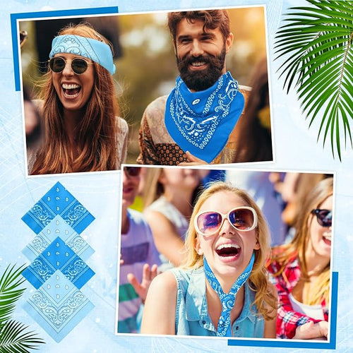 100 Pack Bandanas Unisex Paisley Bandanas Bulk Multi Purpose Cowboy Head Wrap - Image 2