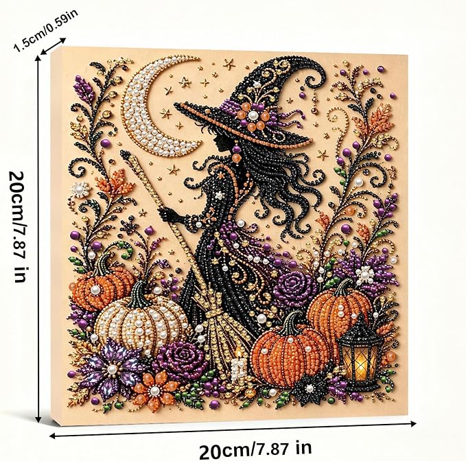 POETRYDRAW Halloween Decor Witch Moon Pearl Art Kit - Image 4