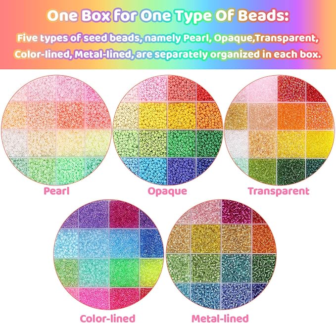 Funtopia 34000pcs+ 3mm Seed Beads - Image 2