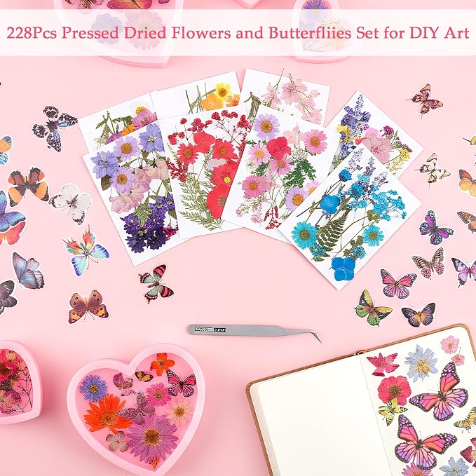 228Pcs Pressed Dried Flowers - Image 4
