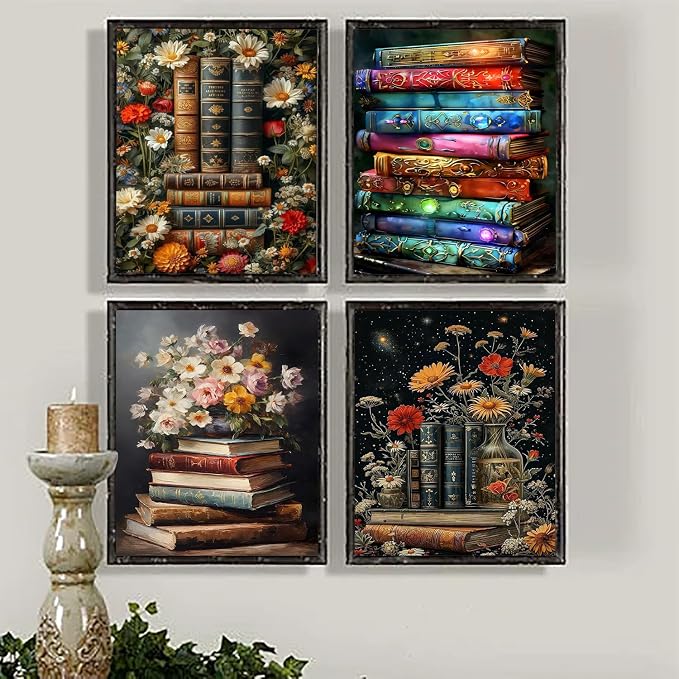 4 Pack Book Flower Diamond Art Kits - Image 2
