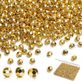 BONNY BOXX 500pcs 8mm Acrylic Faceted Round Crystal Beads Gold Loose Spacer by BONNY+BOXX