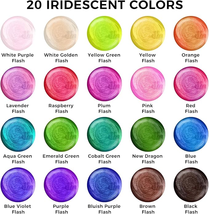 ARTME Iridescent Acrylic Paint Set, 20 Chameleon Colors in 8.45 oz/250ml Bottles - Image 2