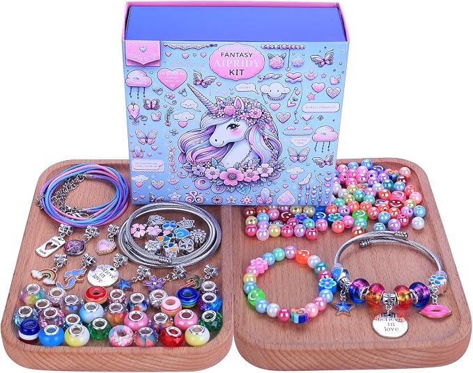 AIPRIDY 208 Pieces Charm Bracelet Making Kit, Unicorn Mermaid Crafts Gifts Set - Image 2