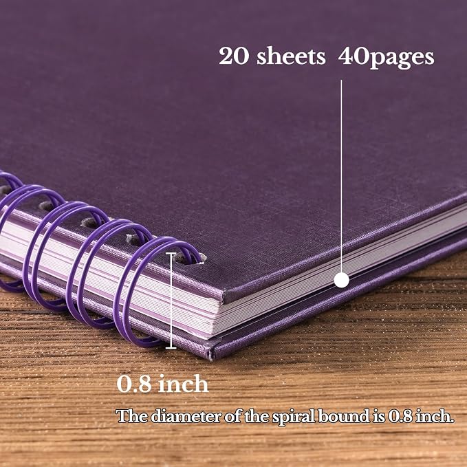 potricher 8 x 8 Inch DIY Scrapbook Album 40 Pages Hardcover Kraft Paper Scrap - Image 4