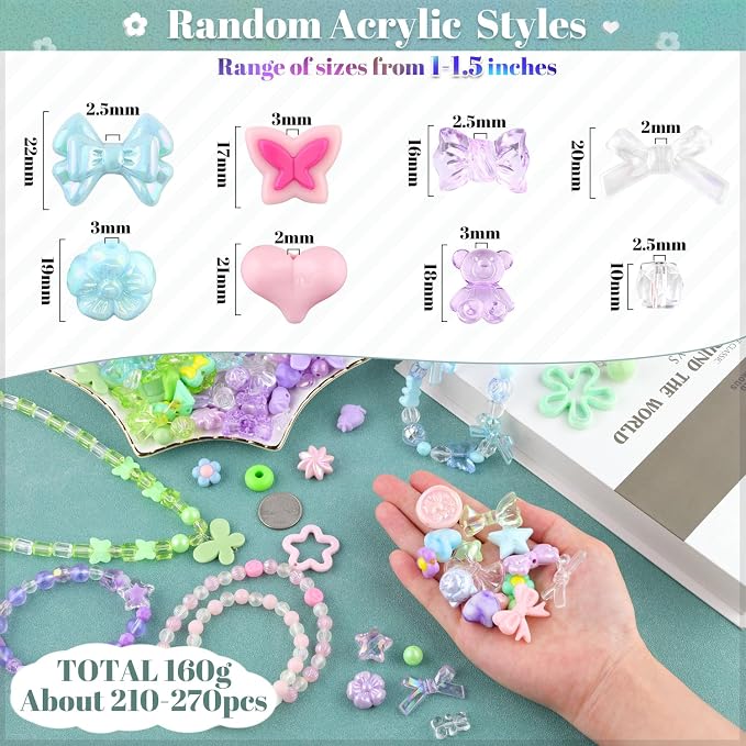 210-270PCS TINKRSTUFF Assorted Acrylic Beads - Image 2