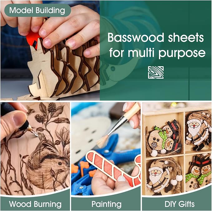 6 Pack Basswood Sheets for Crafts 1/8x12x18 Inch 3mm Larger Basswood for Laser - Image 4