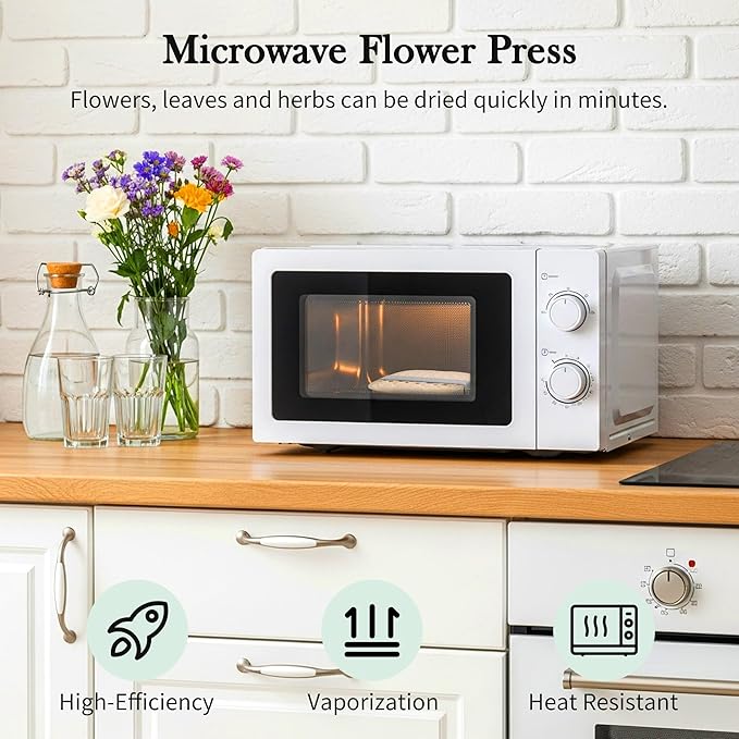 Aboofx Microwave Flower Press Kit, 6.3" Quick Drying Pressed Flower Art Kit - Image 2