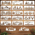 INFUNLY 15Pcs Forest Mountain Painting Stencil by INFUNLY