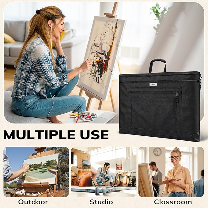 JusArt Art Portfolio Bag, 18x24 Foldable Light Weight Portfolio Folder Case - Image 6