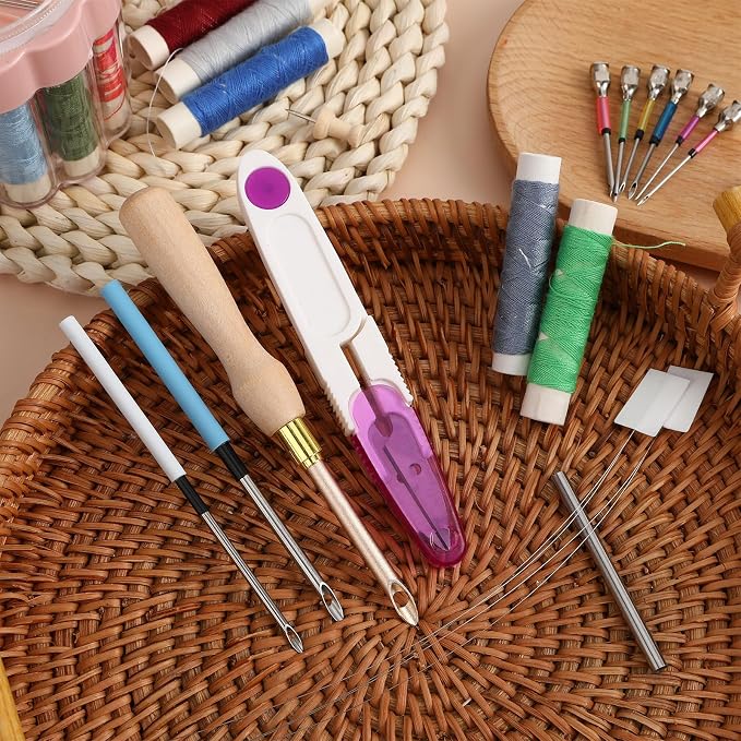 AUGSUN 13Pcs Punch Needle Kit, Punch Needle Tool Adjustable Punch Needle - Image 3