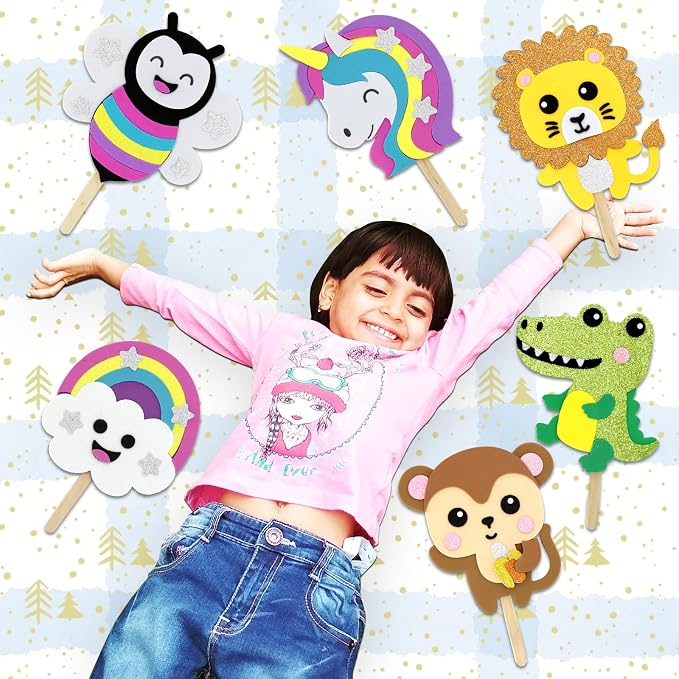 VKPI Make 6 Popstick Puppets Craft Kits - Image 6