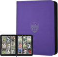 360 Cards Ringless 9-Pocket Side Loading Trading Card Binder, PU Zipper Fixed by GERMUN