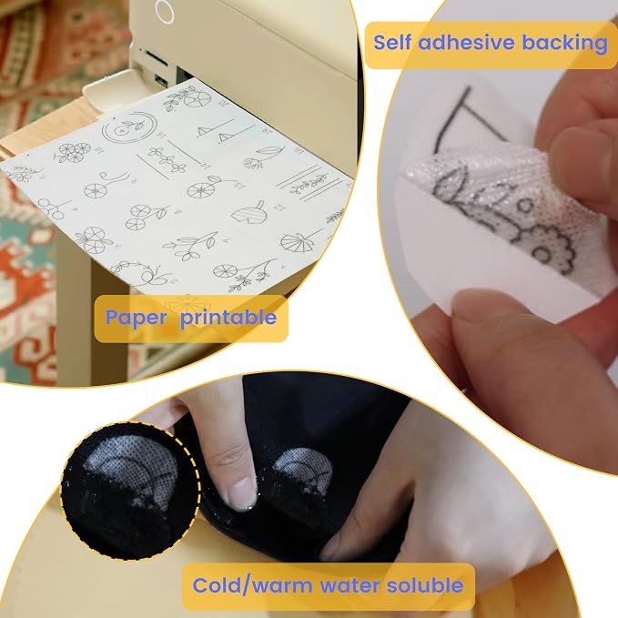 New brothread 12PCS 8.5"x11" Sticky Water Soluble Embroidery Stabilizer - Image 3
